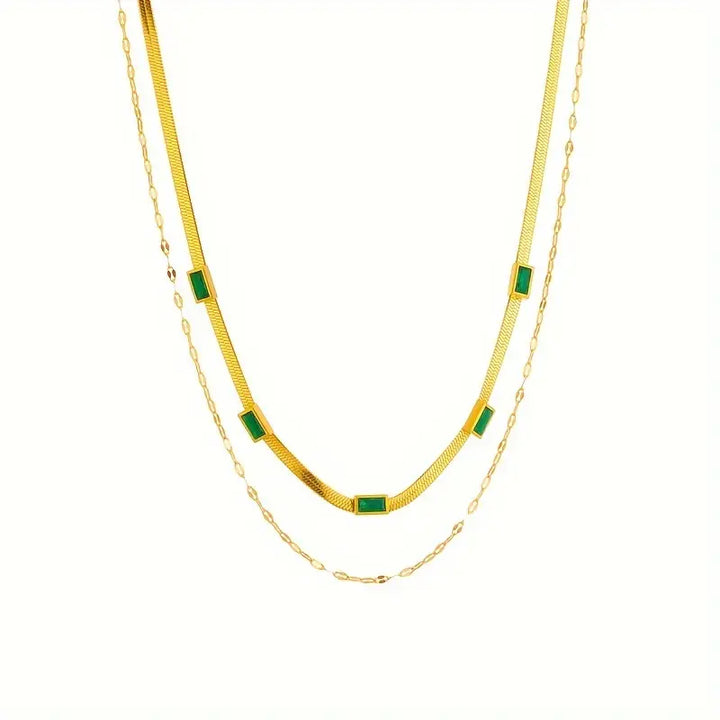 Sorella Gem - Double-Layer Retro Necklace in Gold
