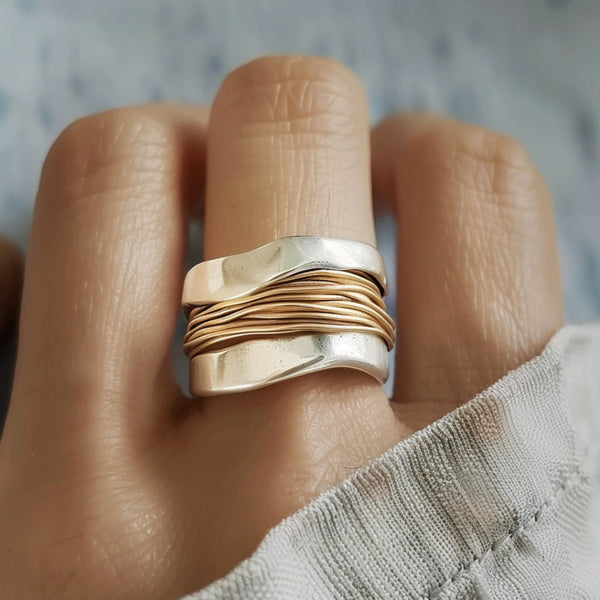 Sofia™ - Women's Silver and Gold Wire Ring