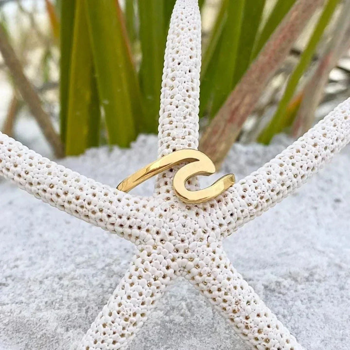 Gold Wave Ring - Sea Inspired