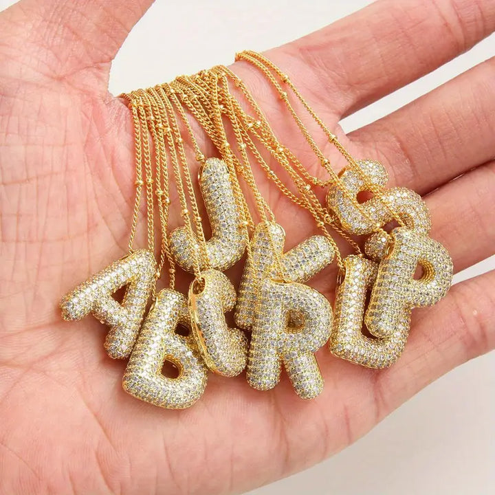 BubbleNote™ - Gold Initial Necklace Set