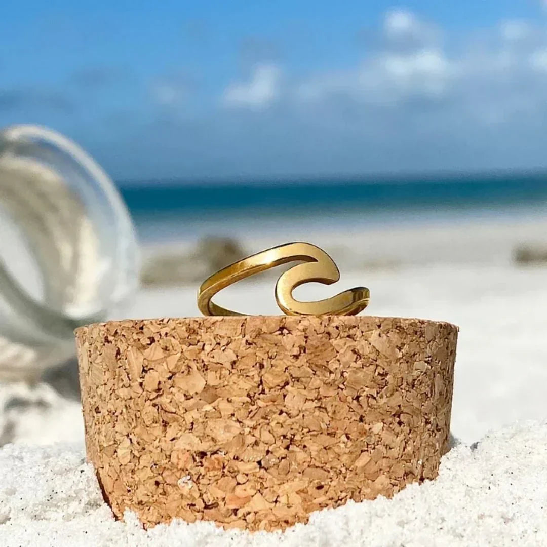 Gold Wave Ring - Sea Inspired