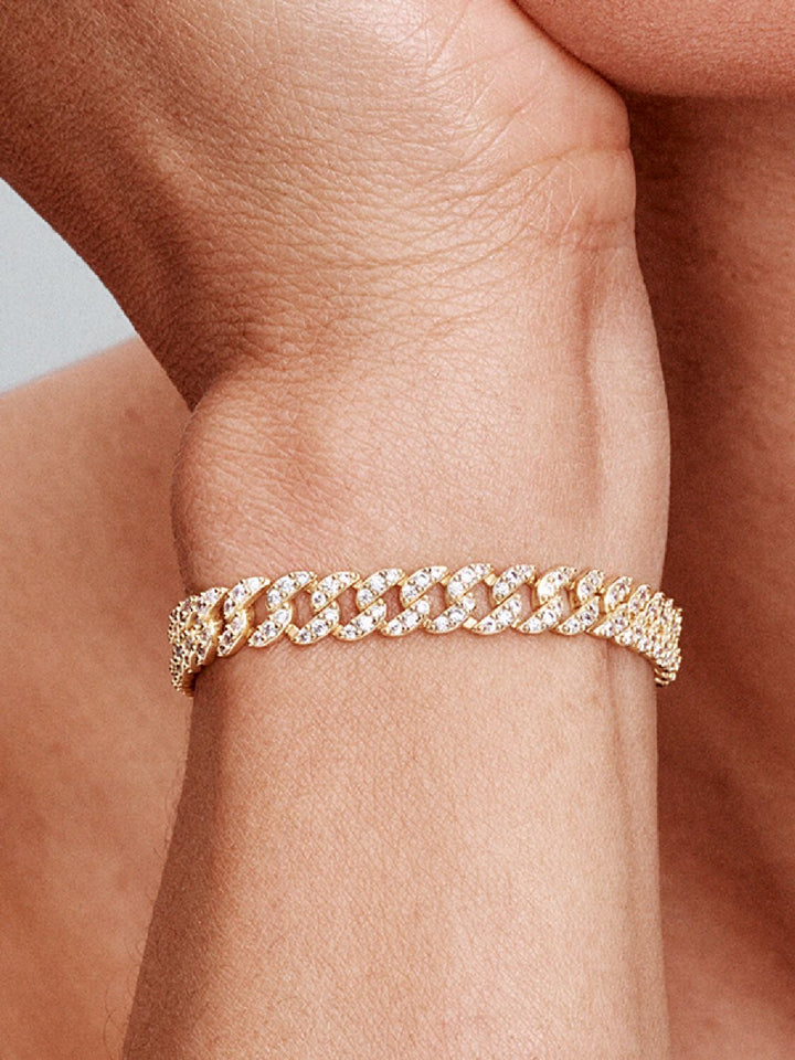 Cubo™ - Gold Moissanite Cuban Bracelet