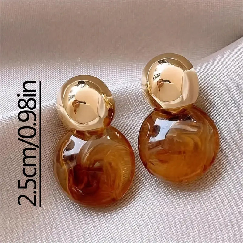 Aurélie™ - Amber Drop Earrings in Gold