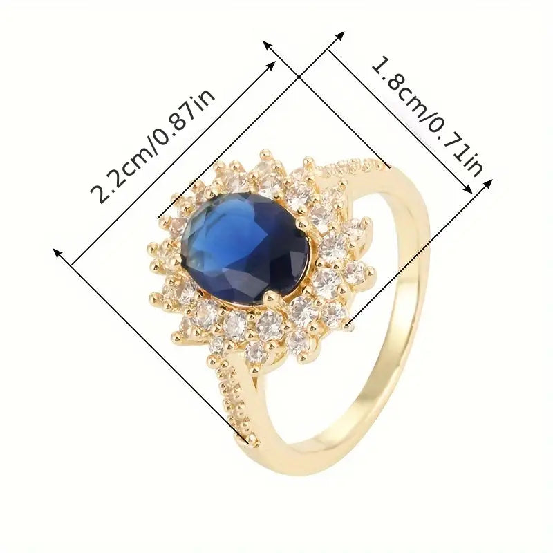 Vionne™ - Sapphire & Gold Elegance Ring