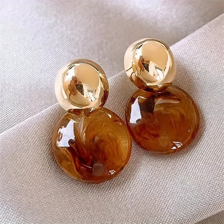 Aurélie™ - Amber Drop Earrings in Gold