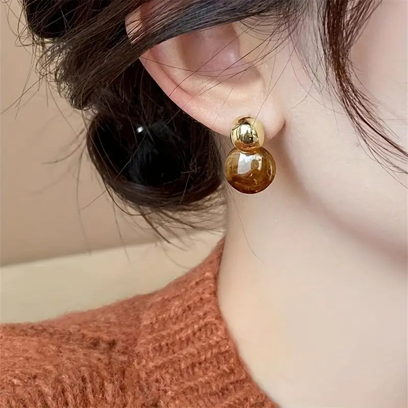 Aurélie™ - Amber Drop Earrings in Gold