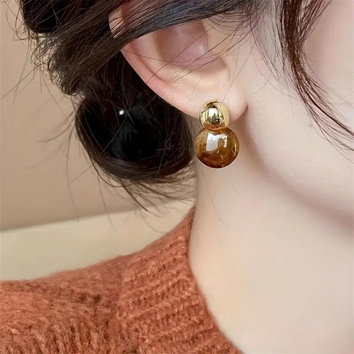 Aurélie™ - Amber Drop Earrings in Gold