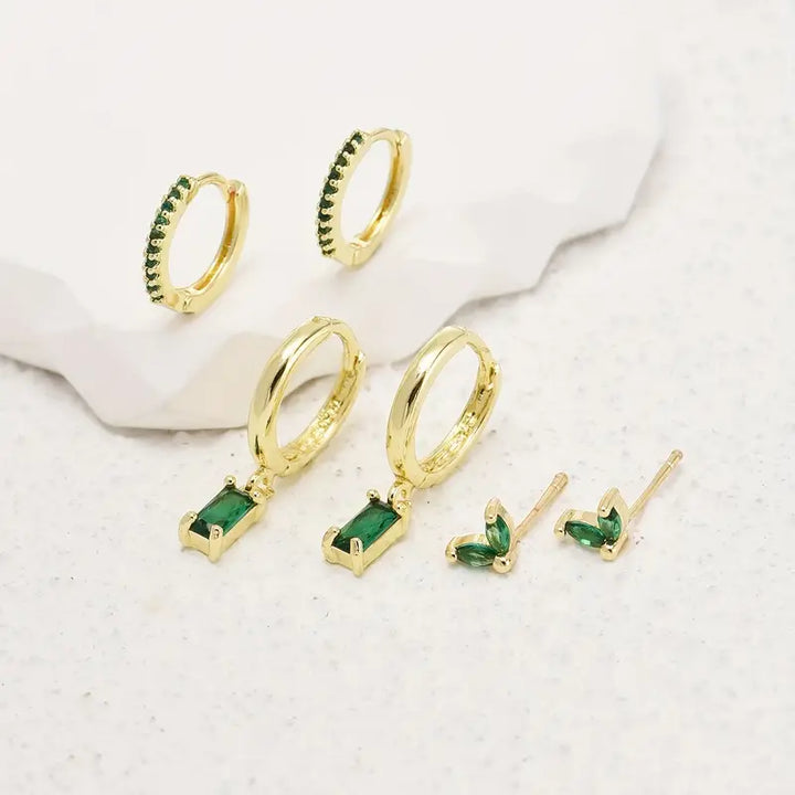 Fiorenza™ - Viridelle Gold Earrings Set