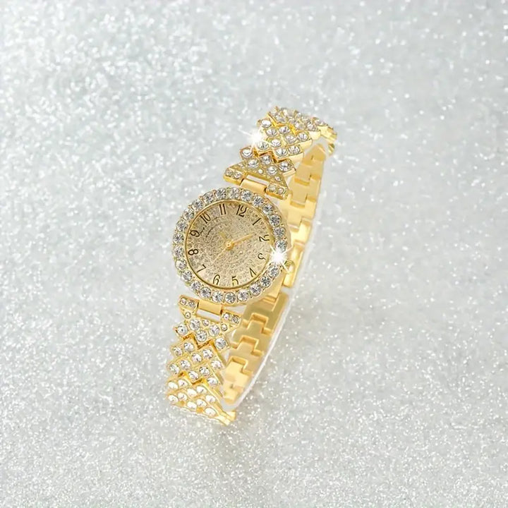 Luxe Radiance™ - Gold Watch & Bracelet Set