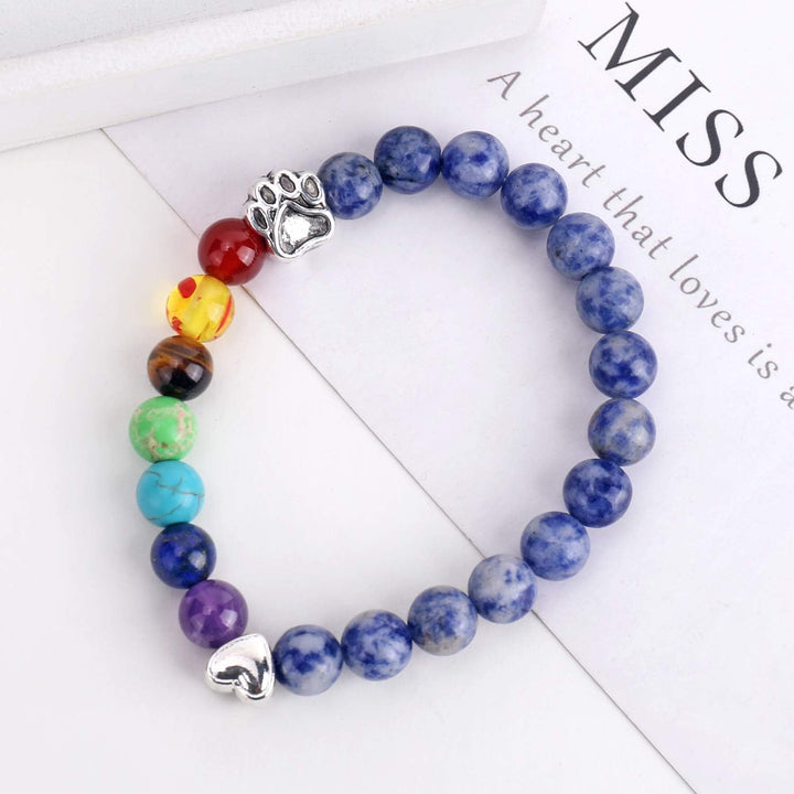 Rainbow Bridge Memorial Bracelet - 7 Chakra Bead Remembrance Gift for Pet Loss
