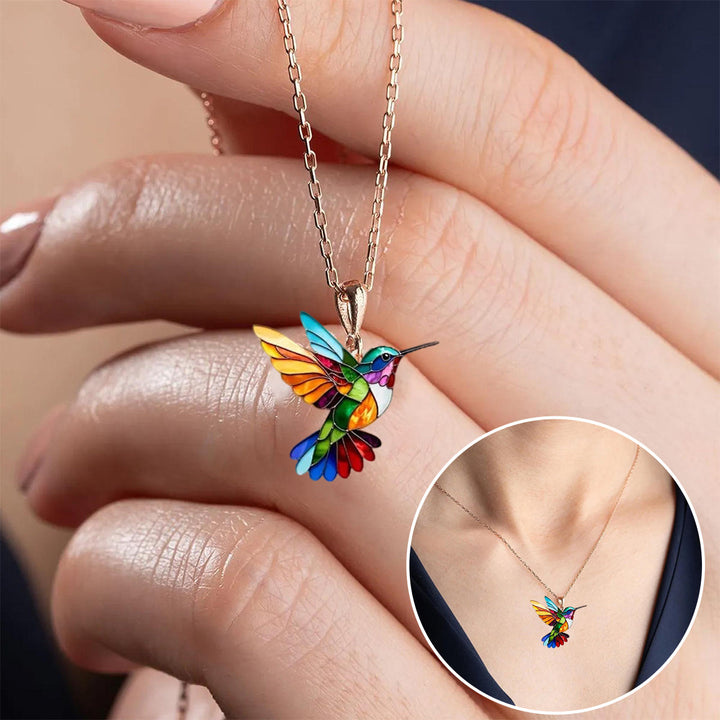 Vibrant Hummingbird Pendant Necklace