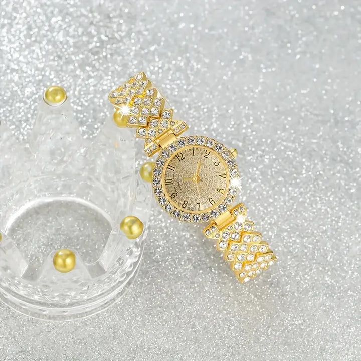 Luxe Radiance™ - Gold Watch & Bracelet Set