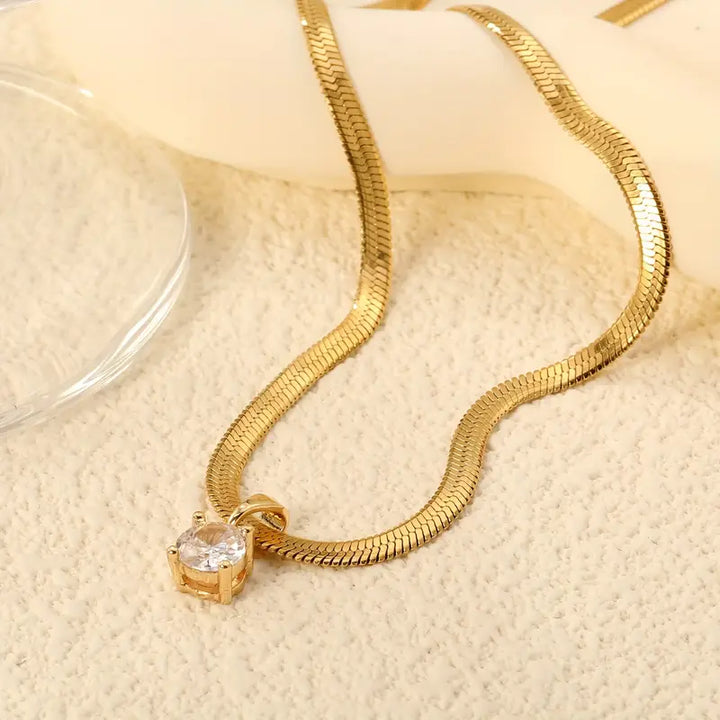 Radiant™ - Gold Rhinestone Pendant Necklace
