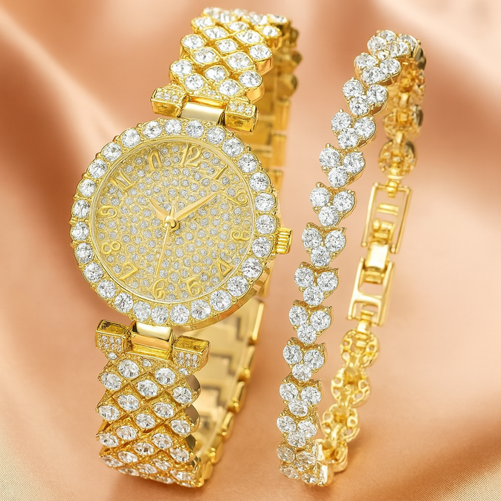 Radiant Luxe™ - Gold Watch & Bracelet Set