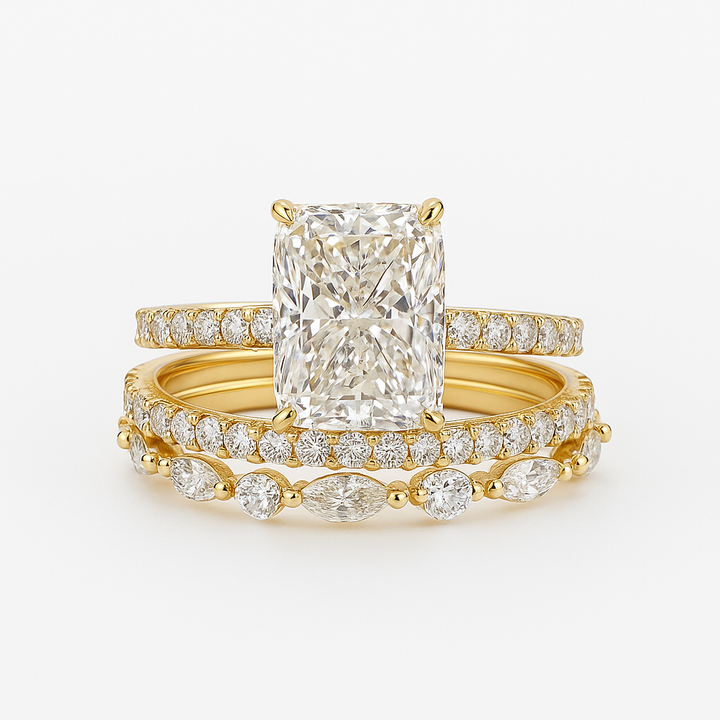 Jaily™ - 3-Piece Wedding Ring Set in Gold
