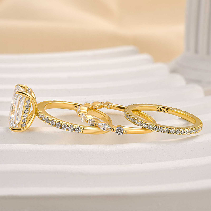 Jaily™ - Elegant Gold 3-Piece Wedding Ring Set