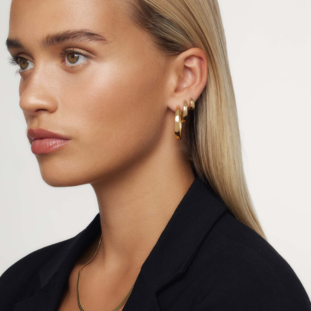 Gia™ - Bold Gold Hoop Earrings