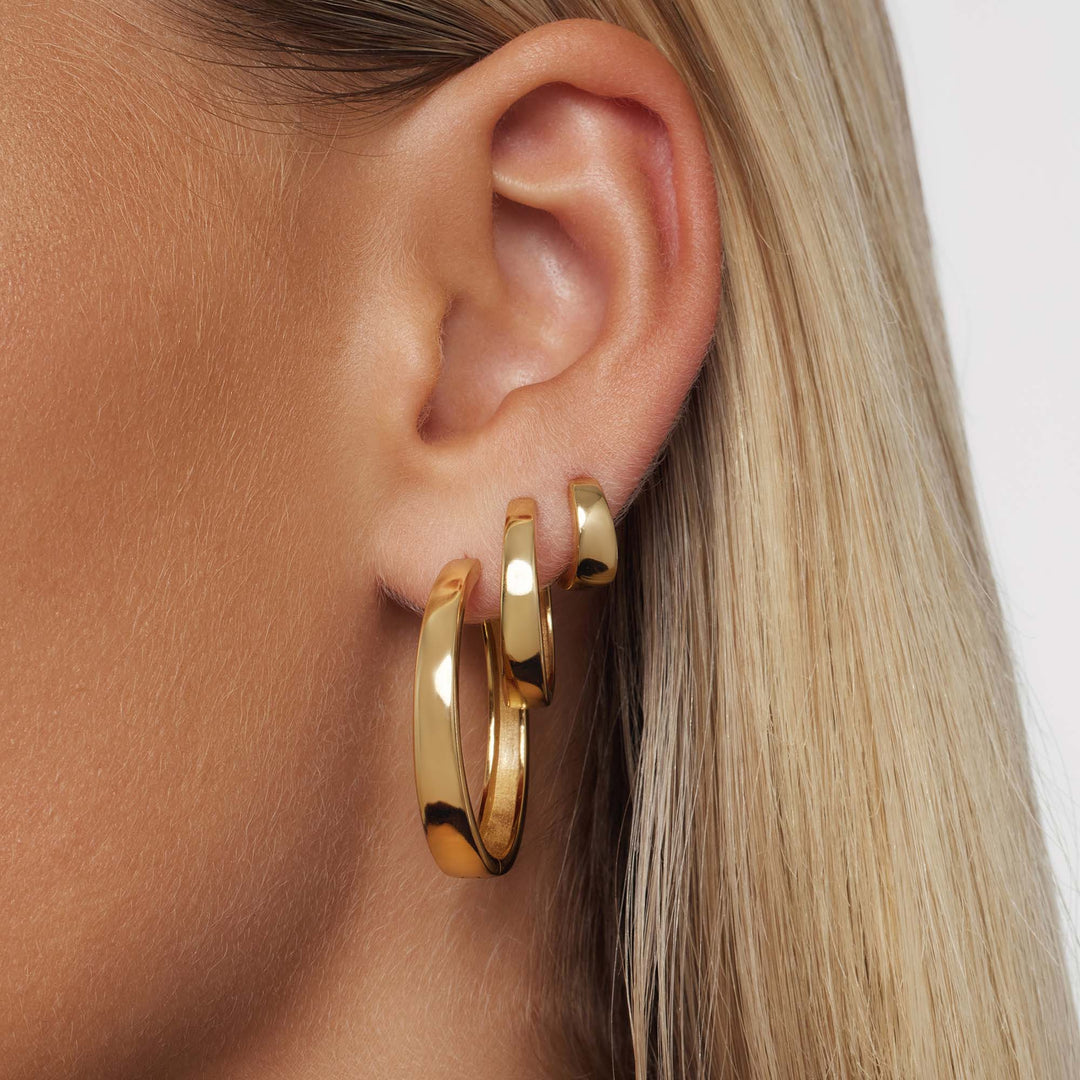 Gia™ - Bold Gold Hoop Earrings