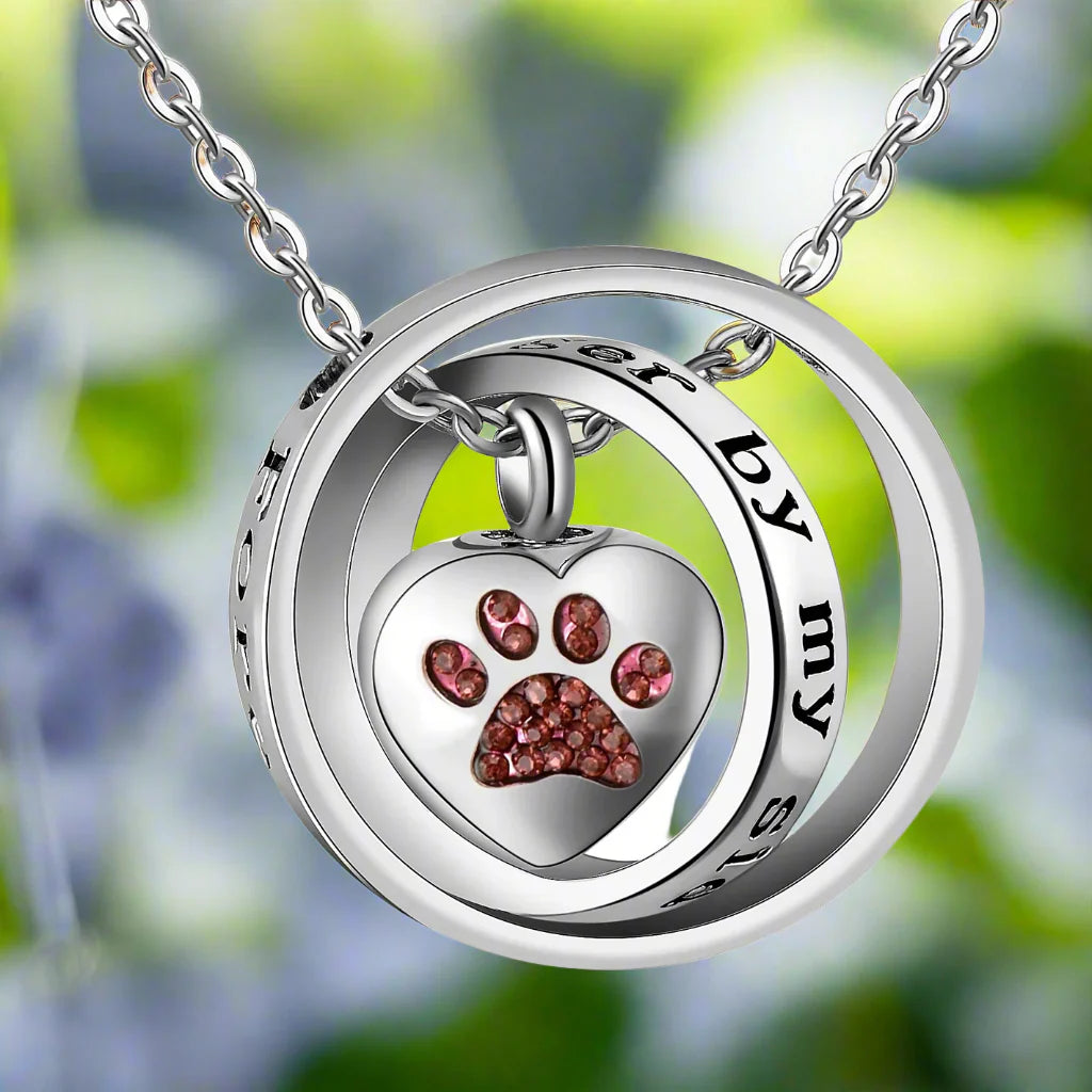 Forever In My Heart - Stainless Steel Paw Urn Necklace
