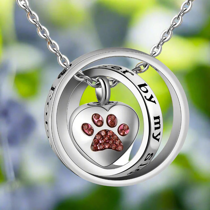 Forever In My Heart - Stainless Steel Paw Urn Necklace