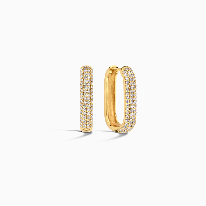 Iconic Pavé Hoop Earrings | Gold