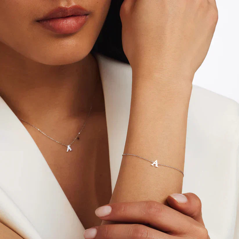Vita Signa™ - White Gold Initial Bracelet