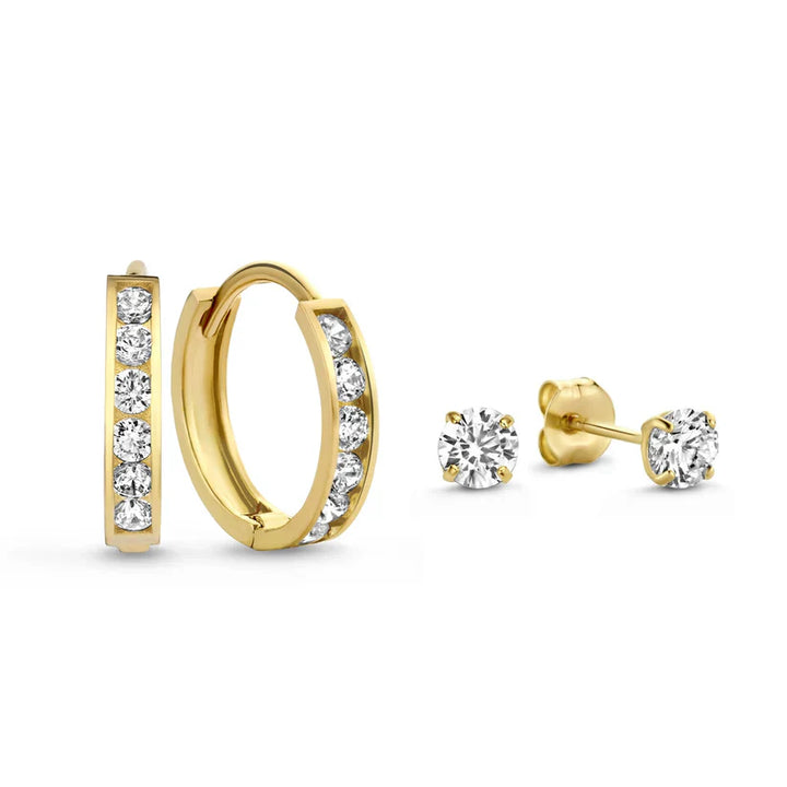 Dara Brillane - Stone Earring Set in Gold