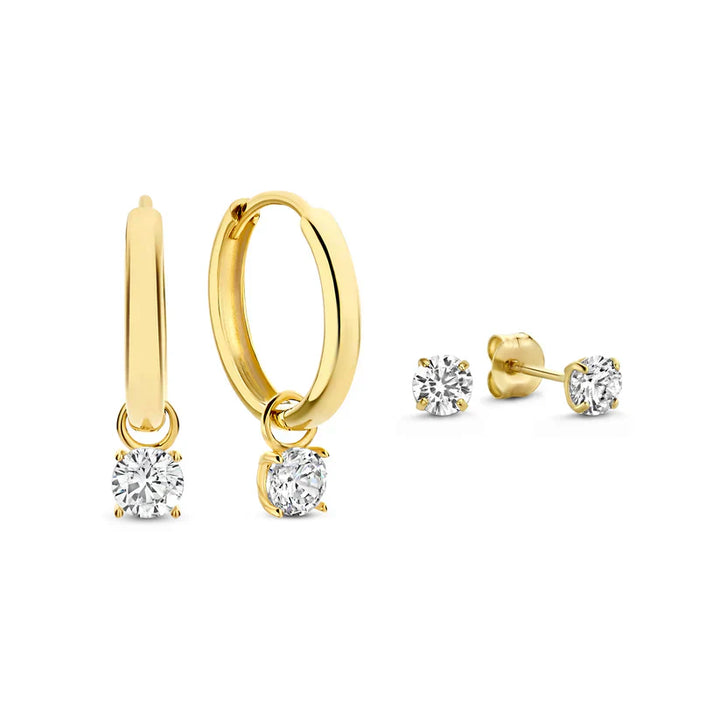 Larmes™ - Gold Stone Earring Set