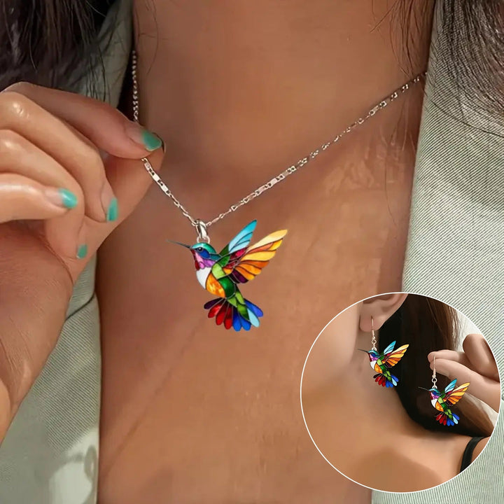 Hummingbird Harmony™ - Elegant Necklace with Complimentary Earrings - Limited Time Offer