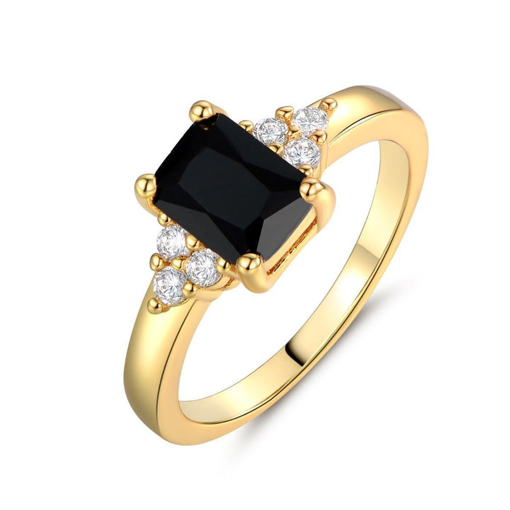 Onyx Baguette Ring | Gold