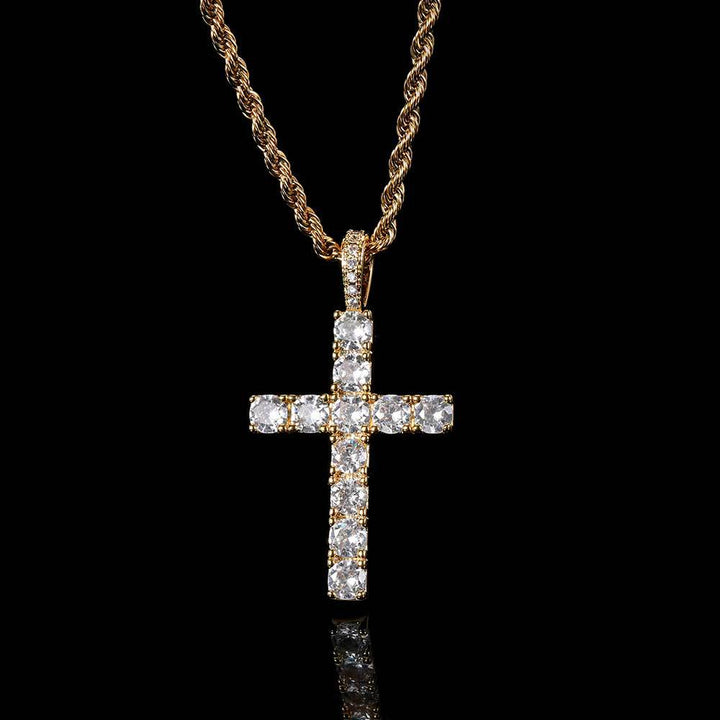 Faith™ - Gold Moissanite Cross Pendant Necklace