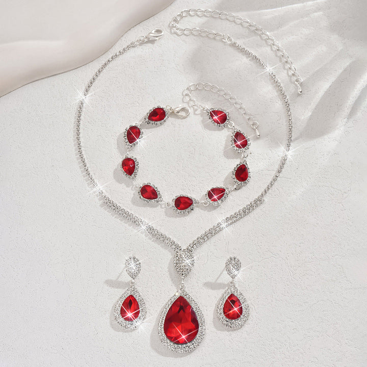Thalira™ - Bloodwynne Jewelry Set in White Gold