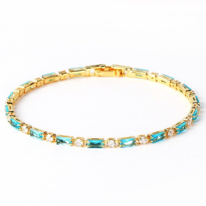 Turquoise Charm Bracelet - Gold Accents