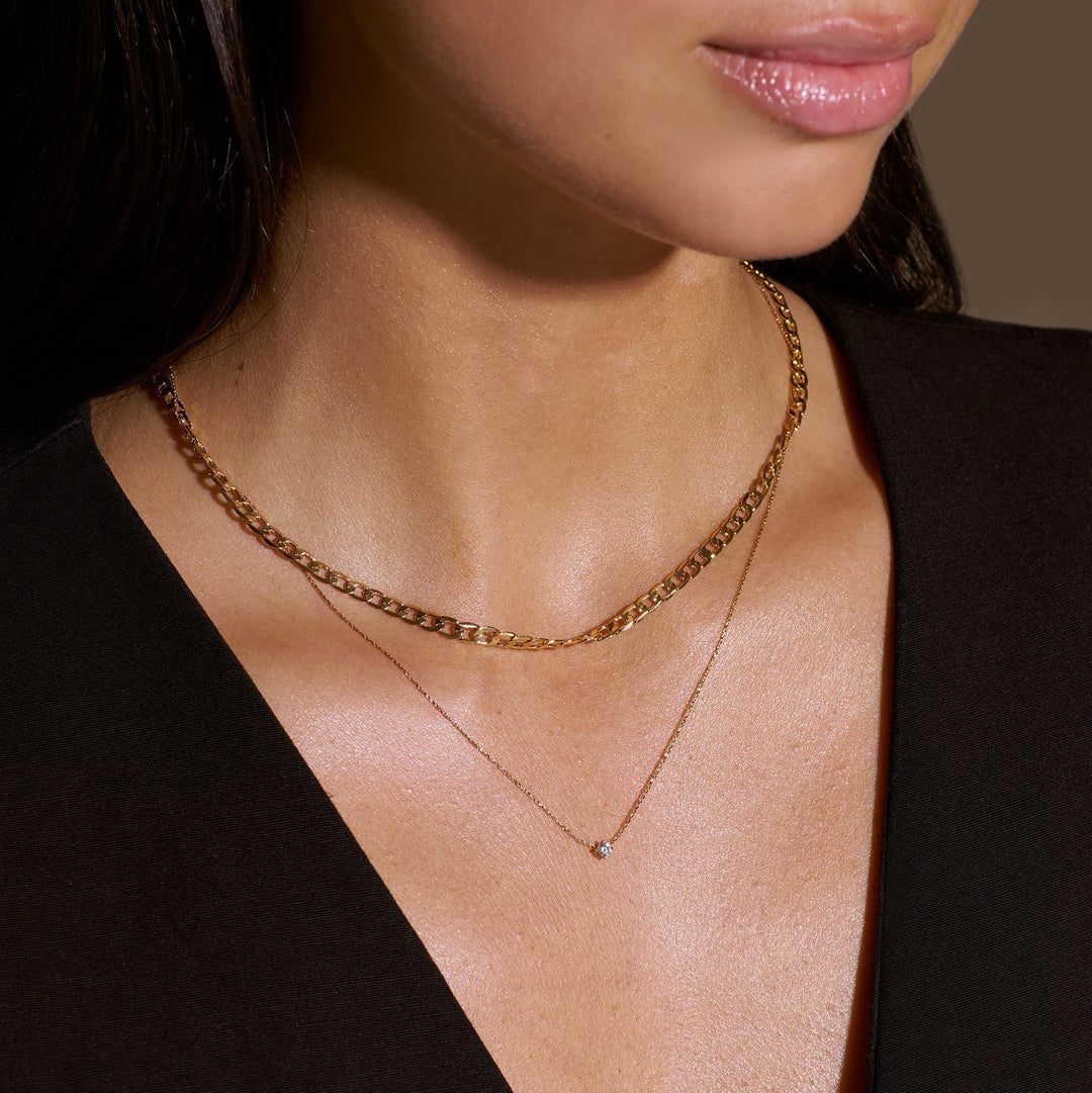 Vero™ - Gold Flat Link Curb Chain Necklace