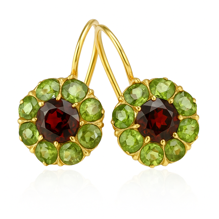 Vintage™ - Emerald & Ruby Crystal Drop Earrings