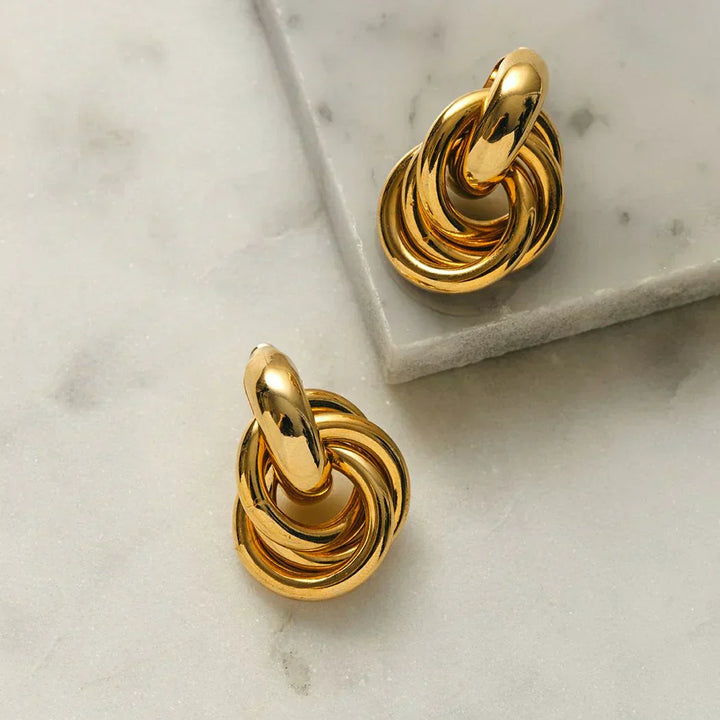Interlock™ - Bold Gold Earrings