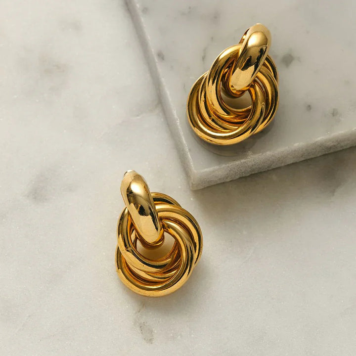 Aurora™ - Bold Interlocking Earrings in Gold