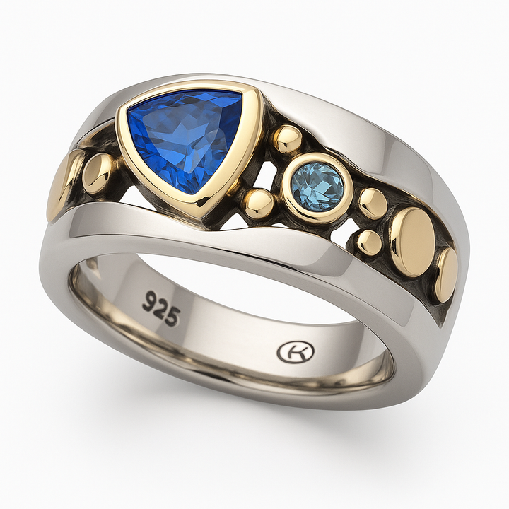 Elli™ - Retro Blue Crystal Ring