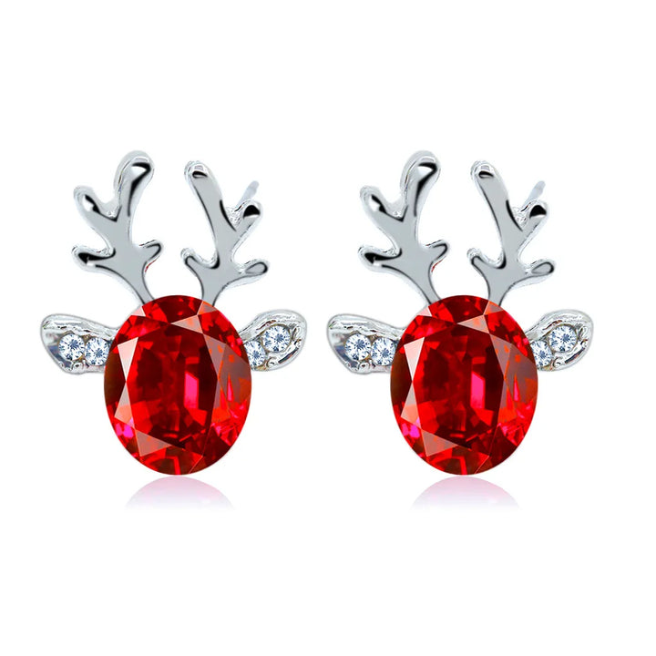 Reindeer Crystal Stud Earrings - Festive Collection