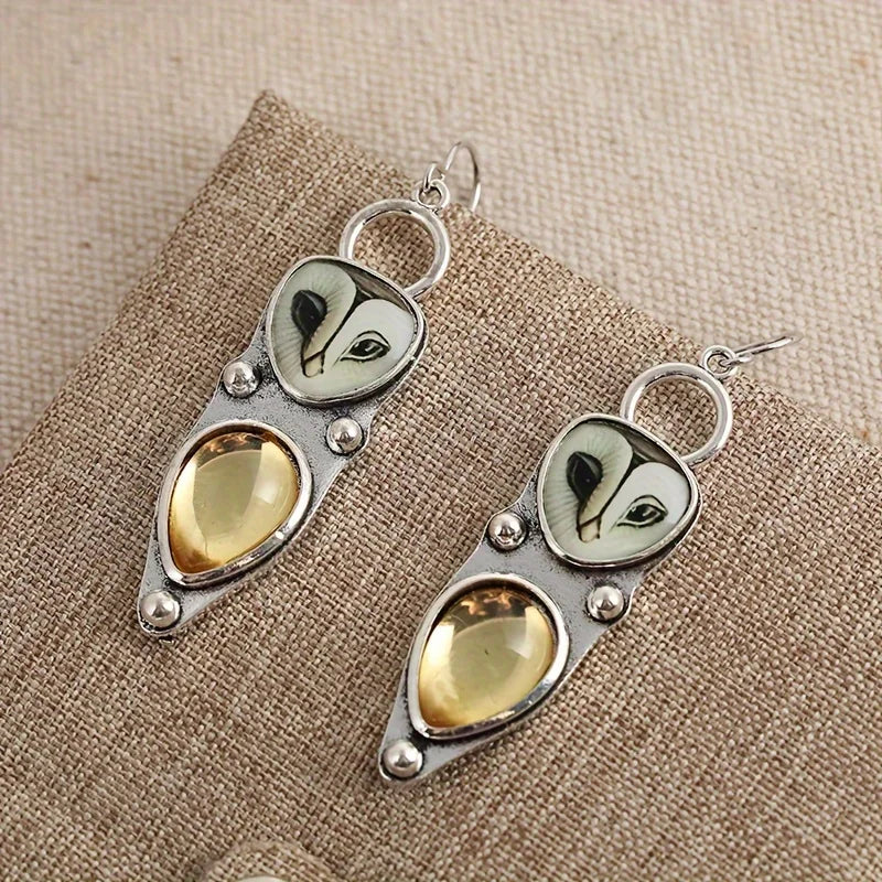 Boho Owl Drop Earrings - Hypoallergenic for Sensitive Ears