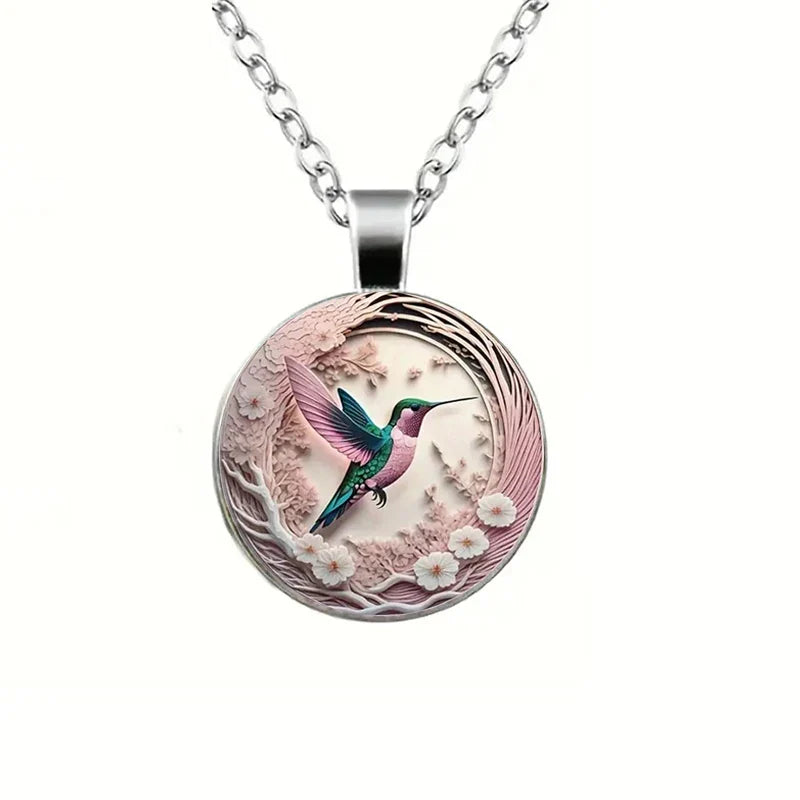 Hummingbird™ - Glass Dome Pendant Necklace