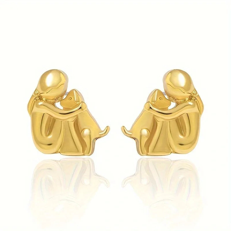 Luxe™ - Two-Tone Hug Earrings in Silver and Gold