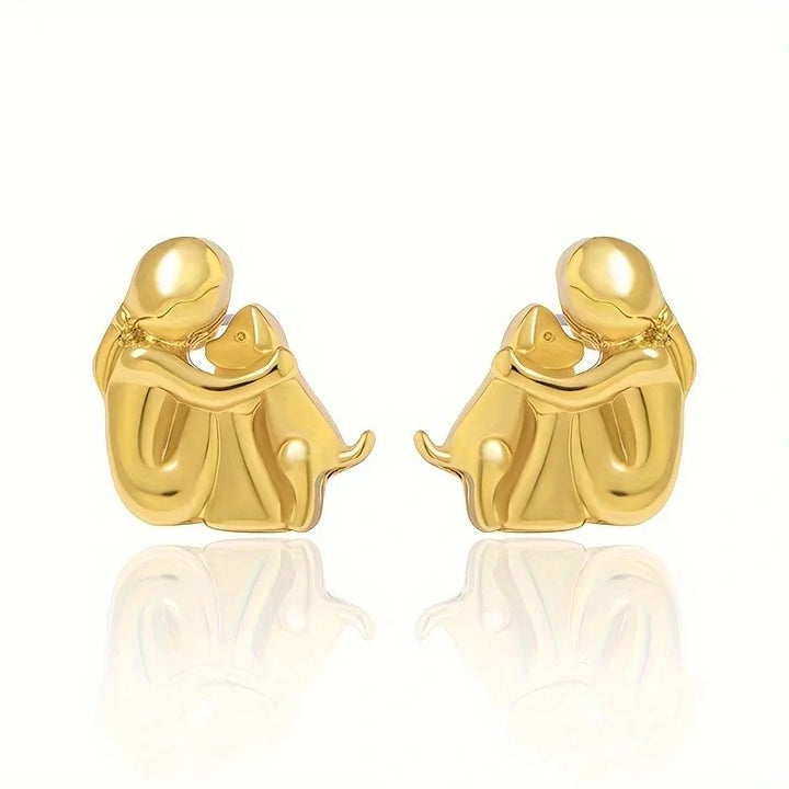 Luxe™ - Two-Tone Hug Earrings in Silver and Gold