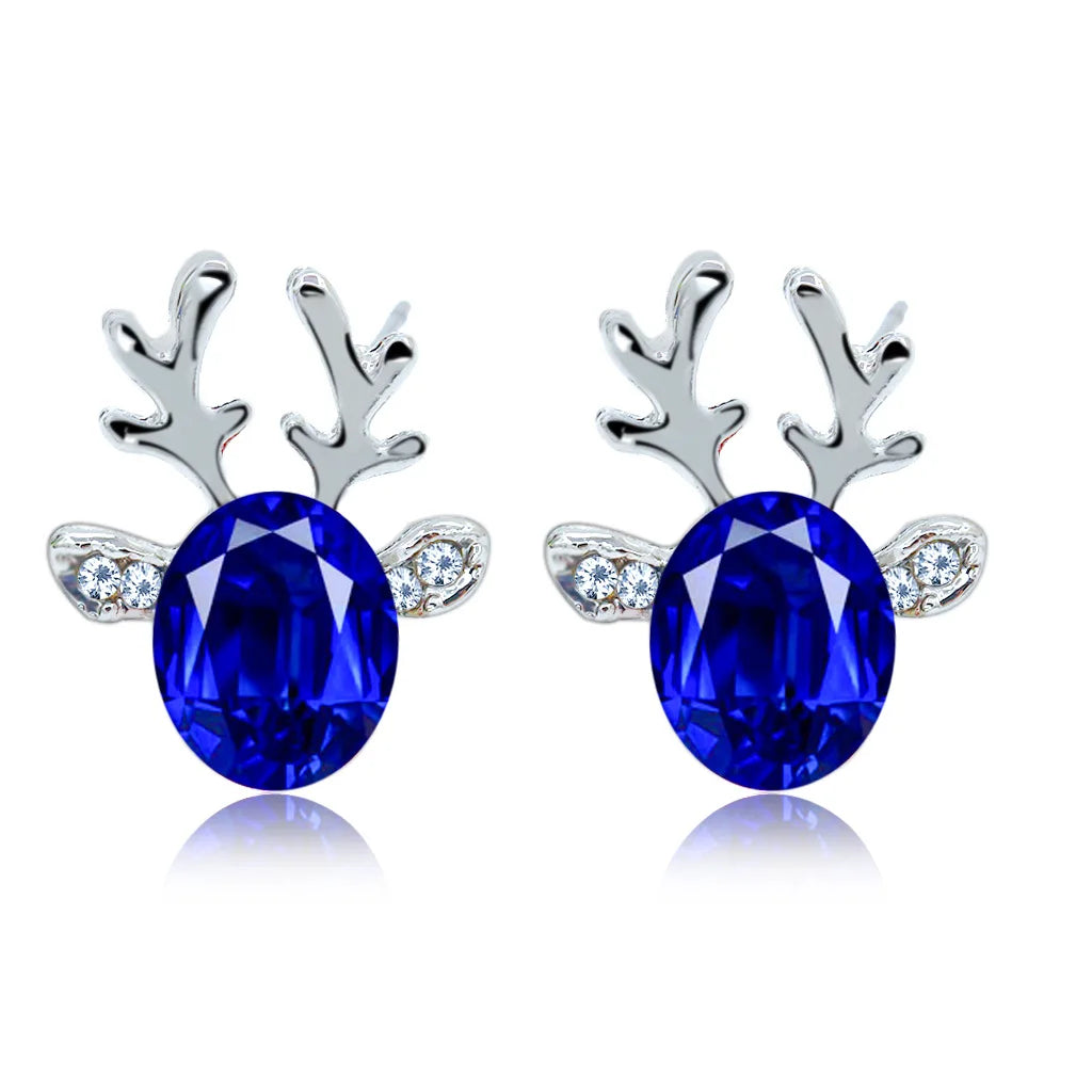 Reindeer Crystal Stud Earrings - Festive Collection