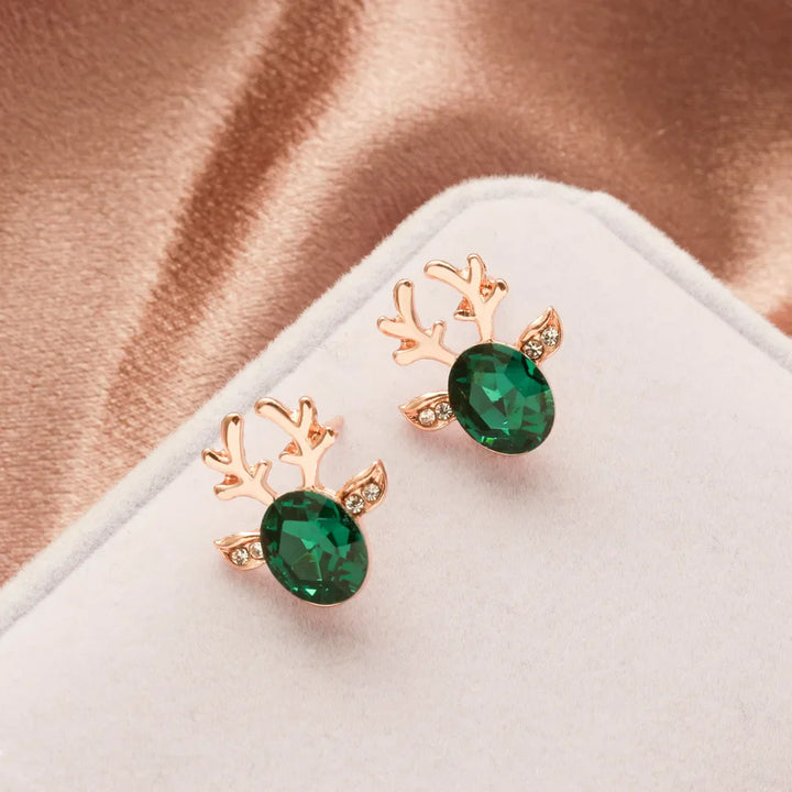 Reindeer Crystal Stud Earrings - Festive Collection