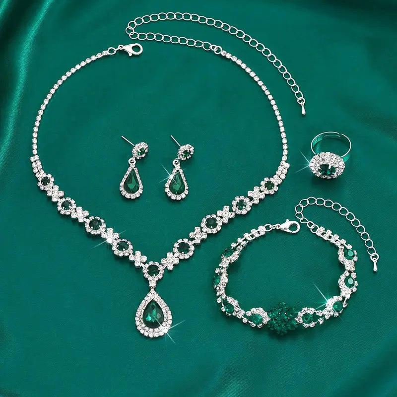 Adriana™ - Elegant White Gold Jewelry Set
