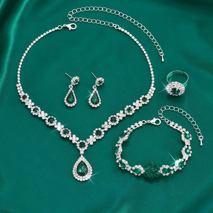 Adriana™ - Elegant White Gold Jewelry Set