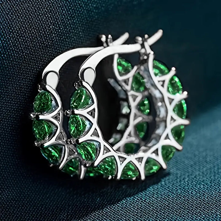 Elena Marlowe™ - Hoop Earrings in White Gold