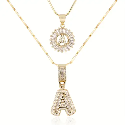 Initiale™ - Gold Moissanite Alphabet Necklace Set