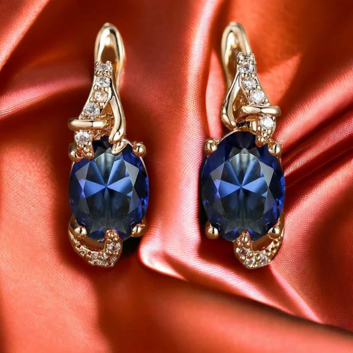 Midnight Gold Elegance Drop Earrings